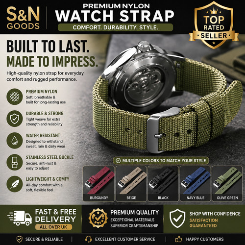 Nylon fabric wrist watch band - fabric,