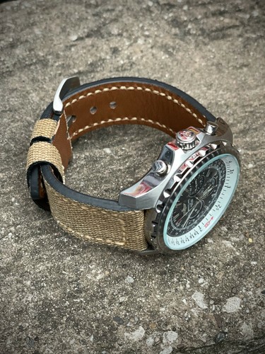 Thick brown canvas - brown, leather