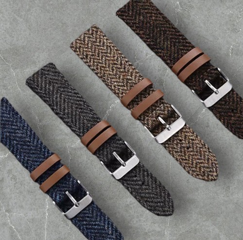 Herringbone watch strap tweed - watch,
