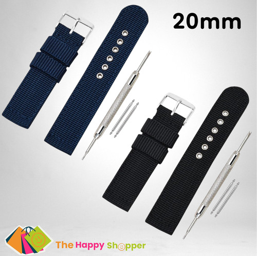 20mm canvas watch strap - watch,