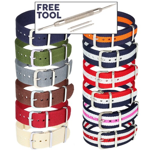 Military canvas watch strap - military,