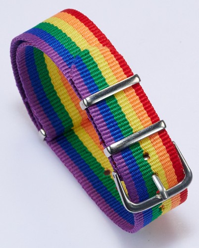 Rainbow 20mm nylon watch strap - 20mm,